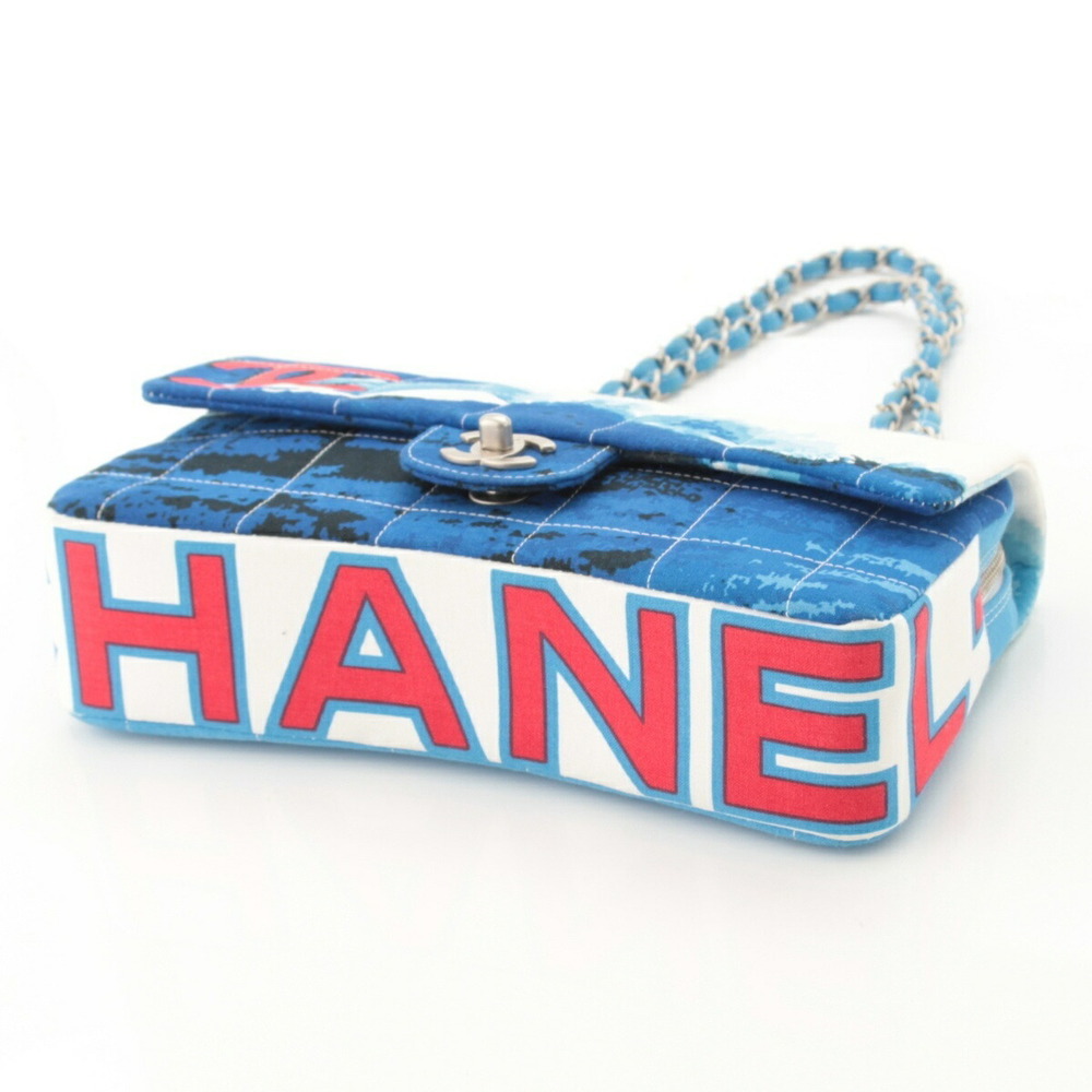 Chanel Surfline Canvas Chain Shoulder Bag Blue - Picture 5 of 6